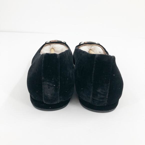 LAUREN RALPH LAUREN Lilah Velvet Ballet Flat Size 6 Black Pointed Toe Logo NWOB - Picture 8 of 11
